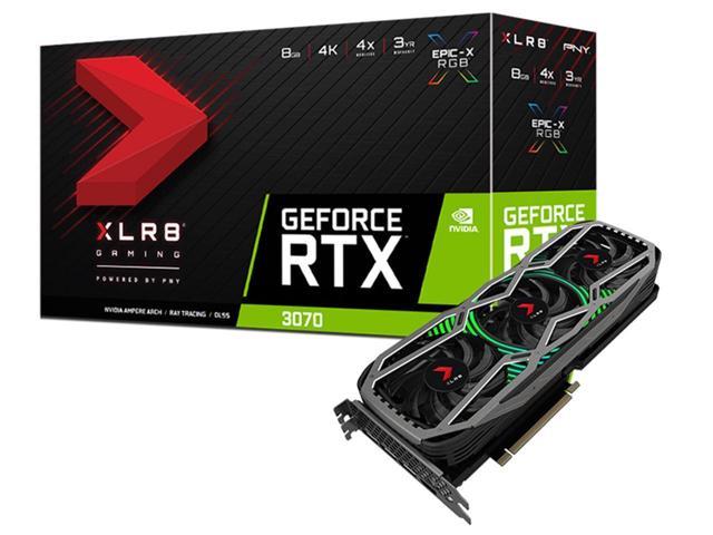 PNY GeForce RTX 3070 8GB XLR8 Gaming REVEL EPIC-X RGB Triple Fan GDDR6X PCI Express 4.0 x16 Graphics Card LHR $399.99