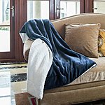 Bedsure Sherpa Throw Blanket 60&quot; x 80&quot; (in colors Navy Blue and Brown) - $23.99 @ Amazon