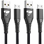 6FT 2Pack micro usb charger nylon braided cable $5.99