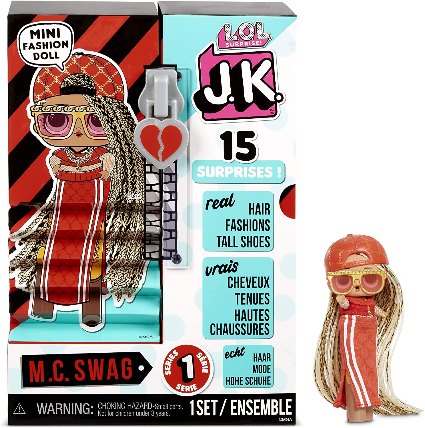 L.O.L. Surprise! JK M.C. Swag Mini Fashion Doll with 15 Surprises $10