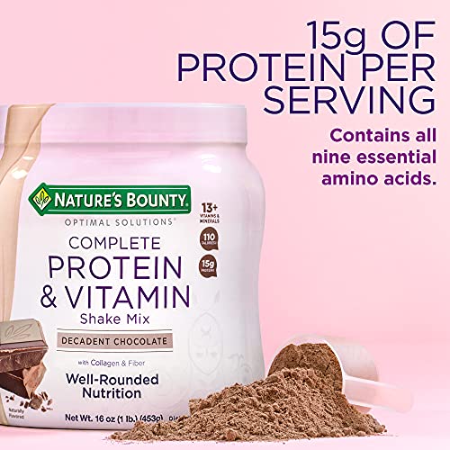 Nature's Bounty Complete Protein & Vitamin Shake Mix with Collagen & Fiber,Vanilla or chocolate 16 Oz;  Buy 2 for $6.56 after 15% S&S, multi-buy and 40% coupon