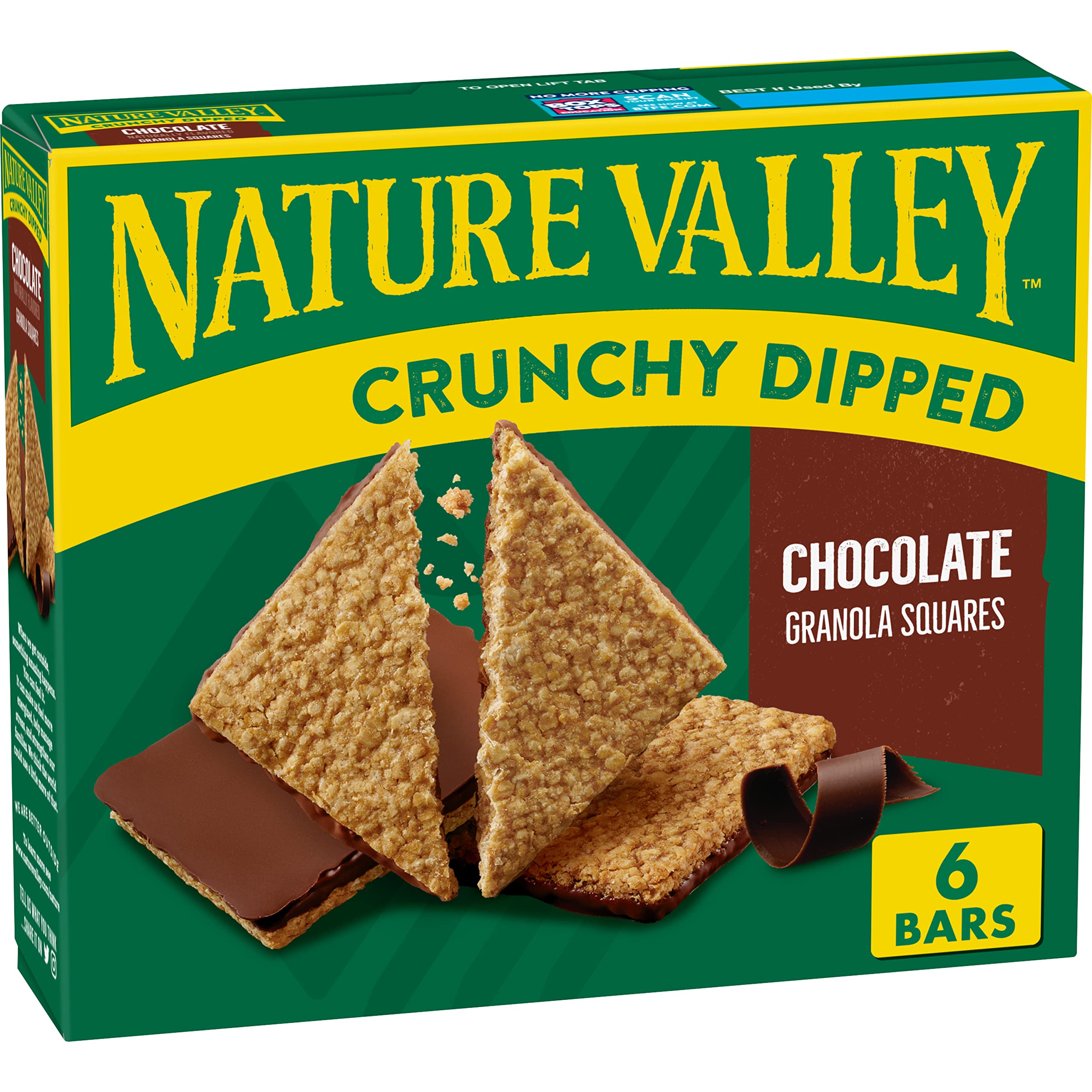 6 ct  Nature Valley Crunchy Dipped Granola Squares, Peanut Butter Chocolate or Oats and Chocolate, as low as $1.87 after 5% S&S and 29% coupon