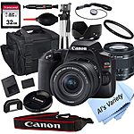 Canon EOS Rebel SL3 DSLR Camera with 18-55mm f/4-5.6 is STM Zoom Lens + 32GB Card, Tripod, Case, and More (18pc Bundle) $629