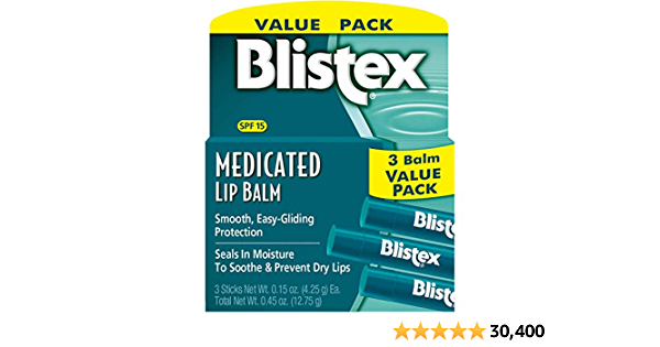Blistex Medicated Lip Balm, 0.15 Ounce, Pack of 3 – Prevent Dryness & Chapping, SPF 15 Sun Protection, Seals in Moisture, Hydrating Lip Balm, Easy Glide Formula for Full  - $2.98