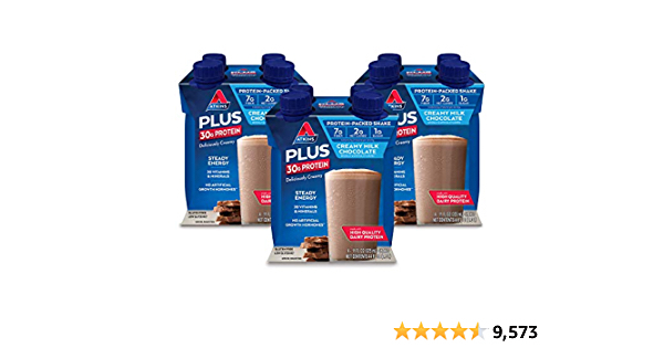 Atkins PLUS Protein-Packed Shake. Creamy Milk Chocolate with 30 Grams of Protein. Keto-Friendly and Gluten Free.11 Fl Oz (Pack of 12) - $15