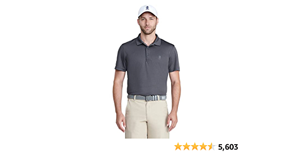 IZOD Men's Performance Golf Grid Short Sleeve Stretch Polo Shirt-Legacy - $21.99