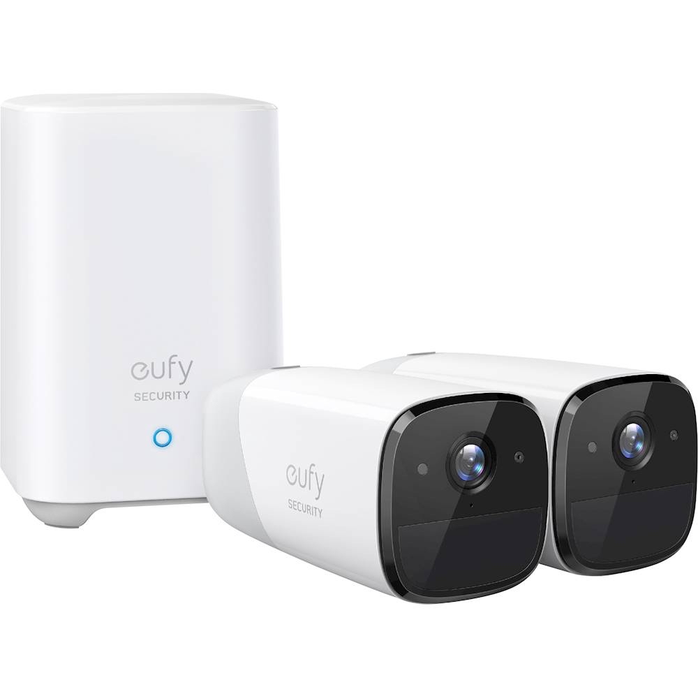 Eufy eufyCam 2 + Free Camera Skins ($15.99 value), 2-Camera Indoor/Outdoor Wire-Free 1080p 16GB Surveillance System White T88411D1 - $229.99
