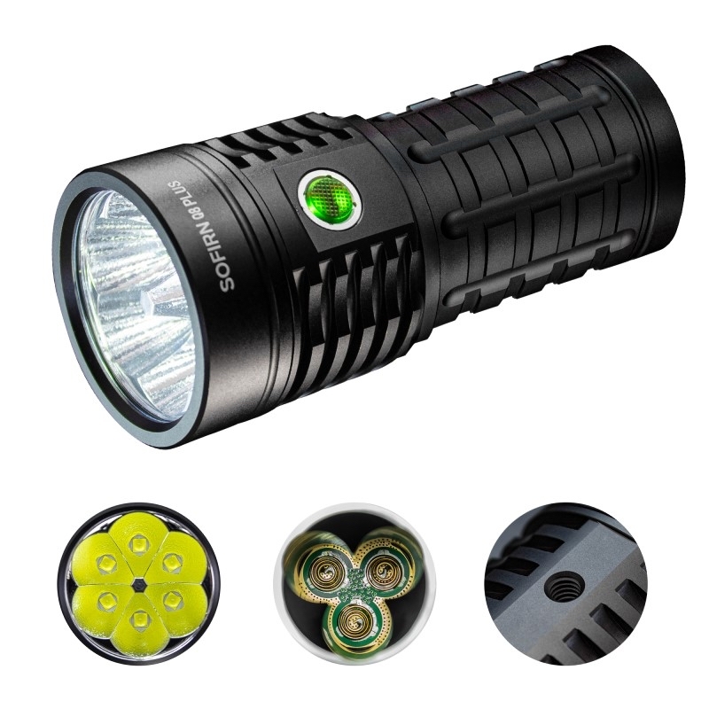 Sofirn Q8Plus 16000lm Powerful Flashlight, Rechargeable Anduril 2.0 6* XHP50B LED Torch - $74.74