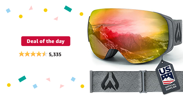 Deal of the day: WildHorn Outfitters Roca Ski Goggles Men, Women, and youth US Ski Team Official Supplier UV400 Anti Fog, and Anti Scratch - $34.99