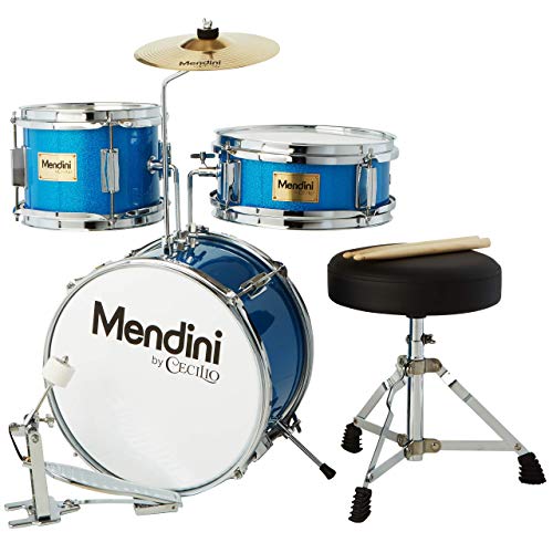 Mendini By Cecilio Kids Drum Set - Junior Kit w/ 4 Drums (Bass, Tom, Snare, Cymbal), Drumsticks, Drum Throne - Beginner Drum Sets & Musical Instruments $79.99 + free shipping