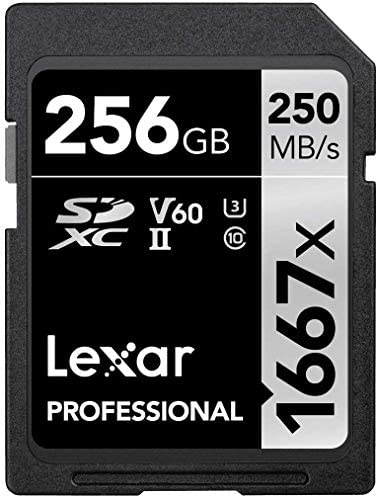 Lexar Professional 1667x 256GB V60 SDXC UHS-II Card, Up To 250MB/s Read, for Professional Photographer, Videographer, Enthusiast (LSD256CBNA1667) $58.39 +Free shipping