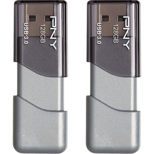 PNY 128GB Turbo Attaché 3 USB 3.0 Flash Drive (2-Pack, Gray) $16.99 + Free Shipping @B&H Deal Zone