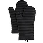 KITCHENAID Ribbed Soft Silicone Oven Mitt 2-Pack Set, Matte Black, 7.5&quot;x13&quot;. $11.25 @Amazon