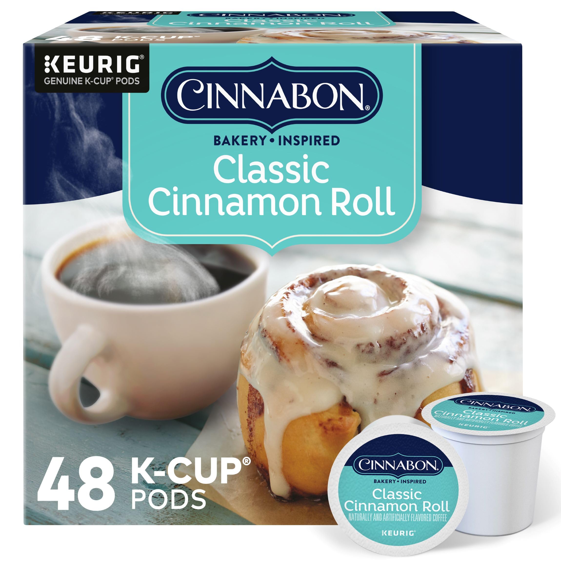 Cinnabon Classic Cinnamon Roll Keurig Single-Serve K-Cup Pods, Light Roast Coffee, 48 Count $16.99 @Amazon