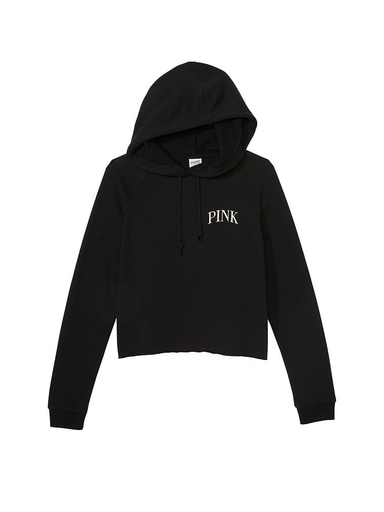 Victoria's Secret PINK Fleece Cropped Everyday Hoodie, Women's Sweatshirt, Black (M) All Sizes  $24.99 With Prime @Amazon