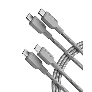 Anker USB C to USB C Cable (2Pack, 6FT),240W Type C Fast Charging Cord for iPhone 16/15 Series,MacBook Pro 2020,iPad Air 4 and More (Grey) $11.99 @Amazon