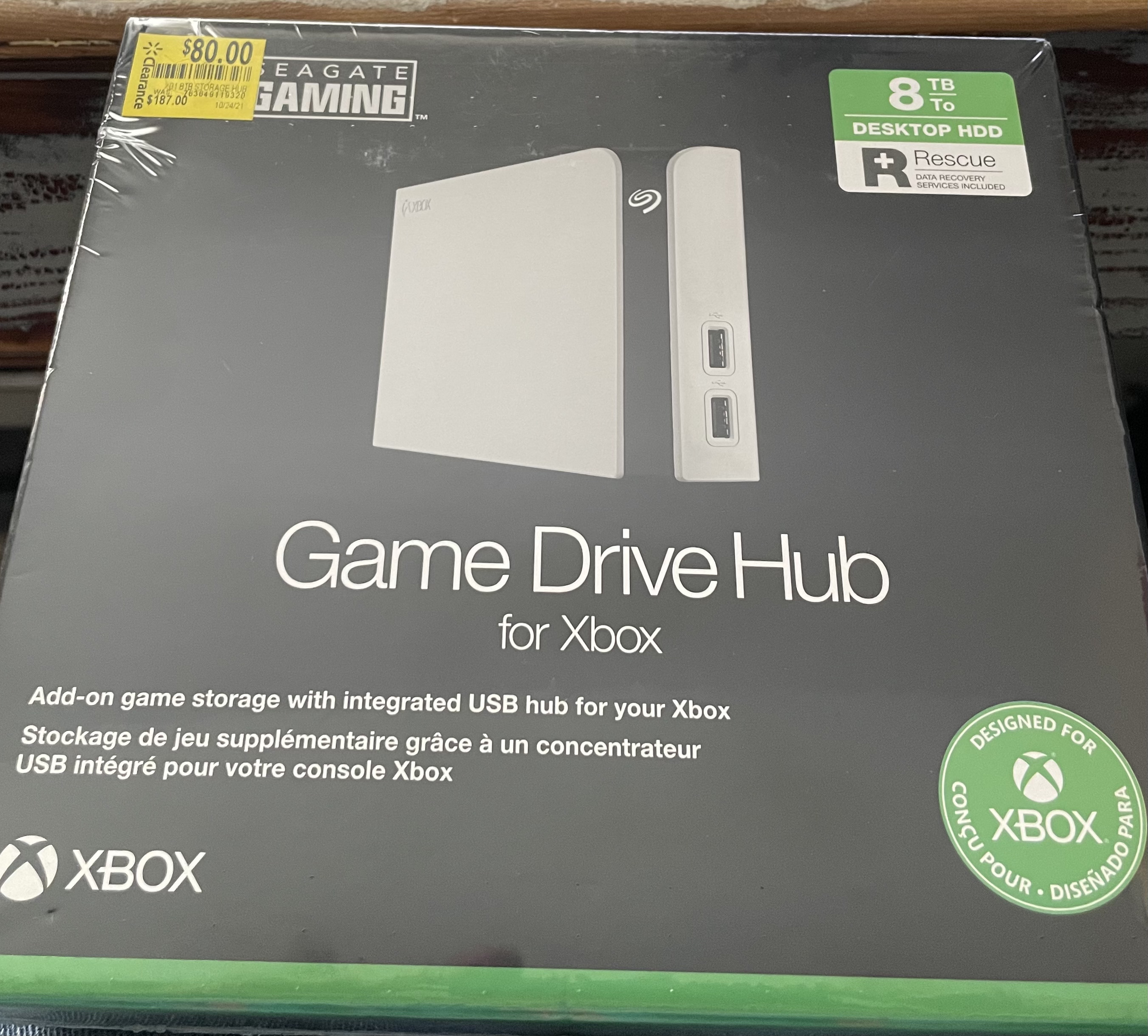 Seagate  Game Drive Hub for Xbox YMMV - Officially Licensed 8TB External USB 3.0 Desktop Hard Drive - White - Walmart.com - $80