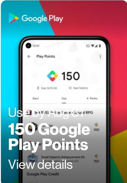 Verizon UP Reward Members - 150 Google Play Points Free - YMMV