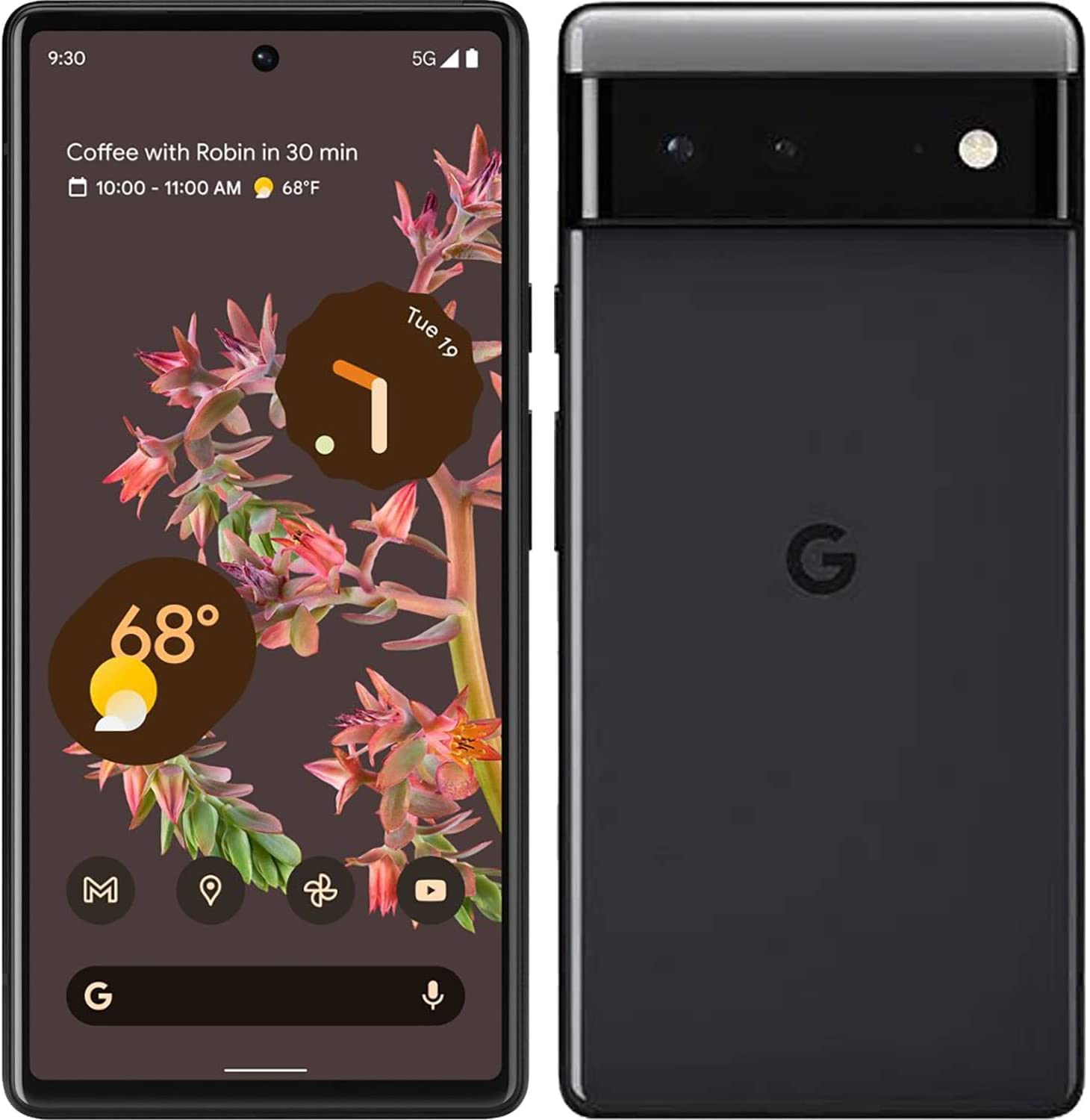 Google Pixel 6 – 5G Android Phone - Unlocked - 128GB - Stormy Black $359