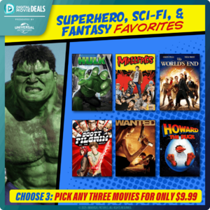 Universal (pick 3)(UHD/HD) Superhero, Sci-Fi & Fantasy Favorites- Scott Pilgrim, Hellboy II, Nope, The World's End, Kickass II & more for $9.99