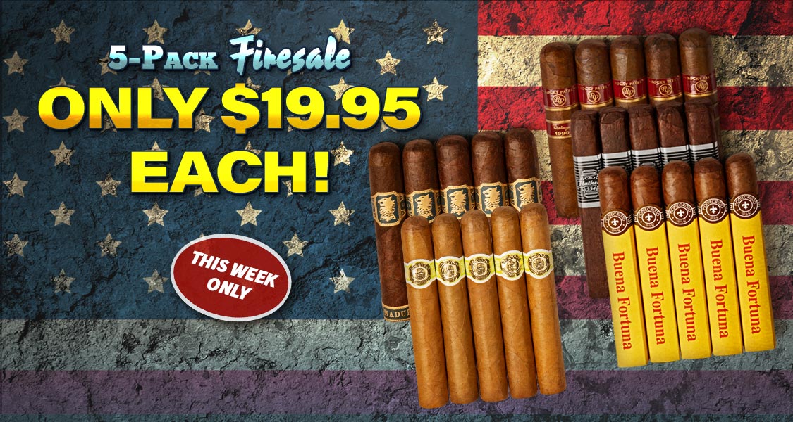 Cigars: Firesale 5-packs Under $20 (SeriousCigars.com), Over 200+ packs to choose from this week only!