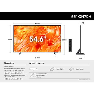 Samsung QN70H 55-Inch EPP + 10% Stackable Discount $598.5
