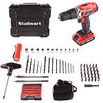 Stalwart 62-Piece Project Kit, With 20-Volt Lithium-Ion 2-Speed Hammer Drill-Driver, 75-PT1005 - Walmart - $42.95 - FS