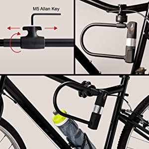 Bike U Lock with Cable (Brand Via Velo) 49% Off on Lightning Deal for Prime Members $19.94