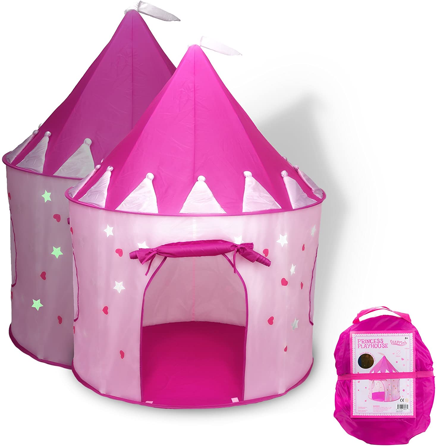 FoxPrint Princess Castle Play Tent with Glow in The Dark Stars $20.69