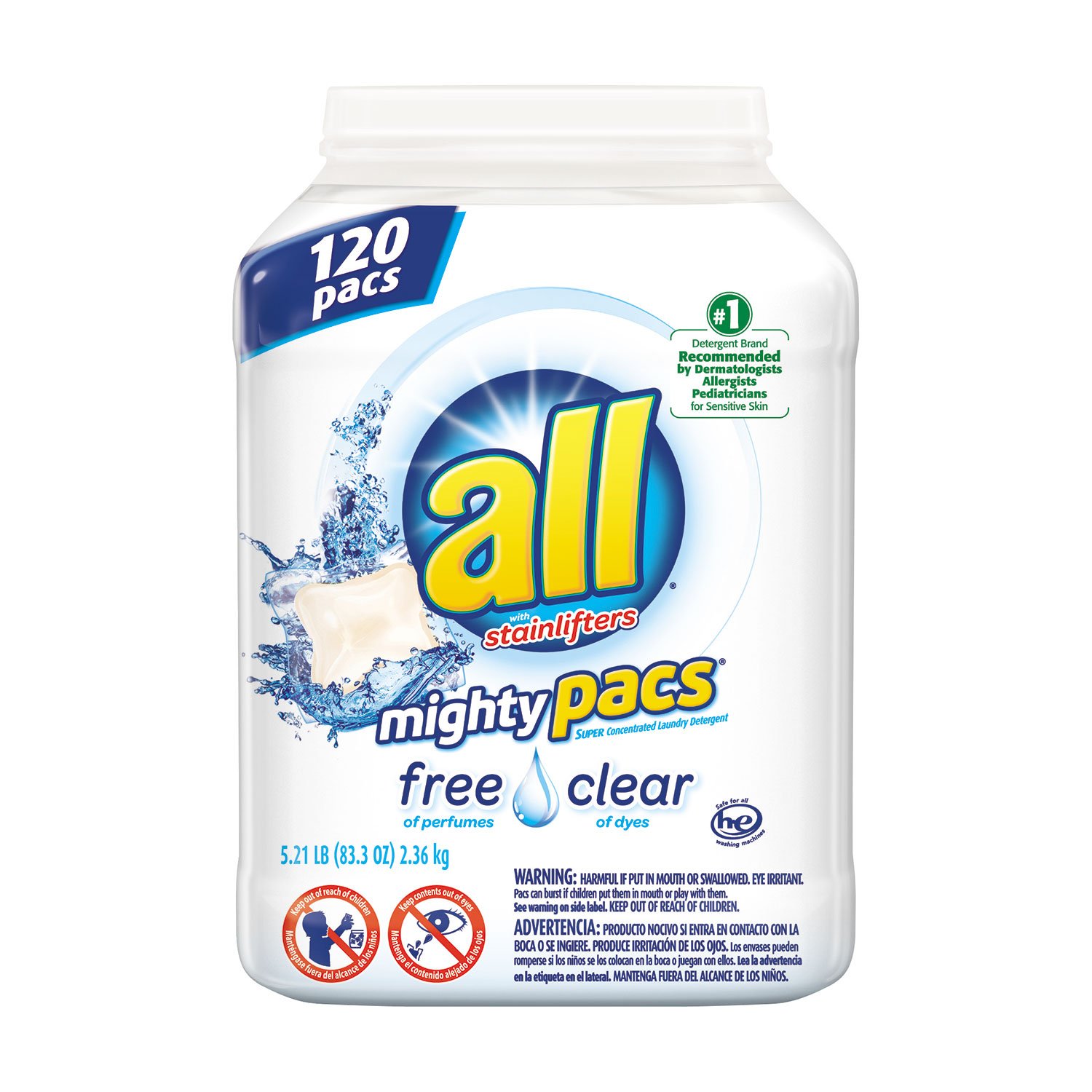 ALL Mighty Pacs Free & Clear Laundry Detergent (120 loads) $13.97