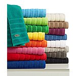 Lacoste bath towels $25.98 for 2 at Macy's (assorted colors) + free ship