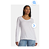 Time and Tru Women's Cotton V-Neck Tee with Long Sleeves, Sizes XS-XXXL - from $2.99 single, $5.98 2-pack