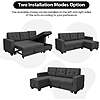 DEALTOPS Linen Reversible Sleeper Sectional Sofa Bed with Storage Chaise (Gray, Dark Gray) - $317 + free shipping