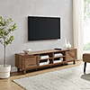 Walker Edison Rustic Open and Closed Storage TV stand for TVs up to 80&rdquo;, Rustic Oak - $86.99