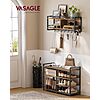 VASAGLE Hall Tree with Shoe Bench, Rustic Brown