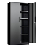 INTERGREAT Black Metal Storage Cabinet, 72&quot; Locking Steel Cabinets with 2 Door and 4 Adjustable Shelves - $109.22