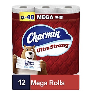 48-Ct Charmin Toilet Paper Mega Rolls (Ultra Strong or Soft) +  Walgreens Cash .15 after  Rebate + Free Shipping