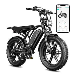 TST Electric Bike for Adults, 750W Peak 1500W Motor, 20"x4" Fat Tire, E Mountain Bike, 48V/15AH UL2849 - from $570 (3 colors)