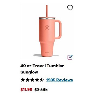 Hydro Flask 40-oz Travel Tumbler w/ Handle & Straw (3 Colors) $12 & More + Free Shipping $39+