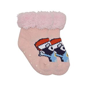Character Toddler Fleece-Lined Cozy Socks (Bluey, Grinch, or Rudolph, 12M- 5T) $1 
