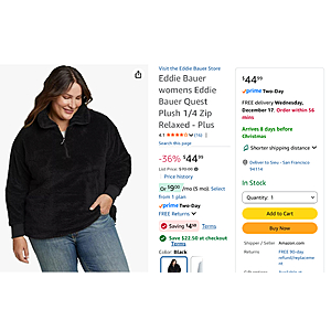 Eddie Bauer Plush 1/4 Zip