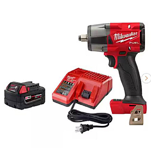 M18 FUEL GEN-2 18V Lithium-Ion Brushless Cordless Mid Torque 1/2 in. Impact Wrench F Ring w/5.0Ah Starter Kit - $1 $189