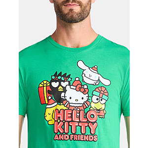 Hello Kitty and Friends Men's Holiday Graphic Tee $5 