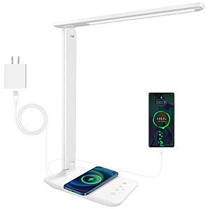 LED Desk Lamp Dimmable Table Lamp with USB Charging Port, 5 Lighting Modes, (Standard Size - 13.3 inch) - White-Pro for $13.49, Black-Pro for $14.99