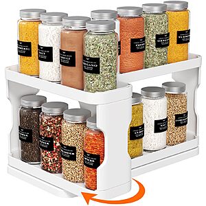 Lifewit Spice Rack Organizer for Cabinet, Slide & Rotate Spice Organizer - $9.99
