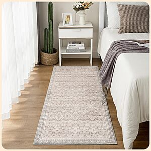 Istana Hallway Runner Rug 2x8 – Beige Grey/Light Cream Entryway Rug - $20.99