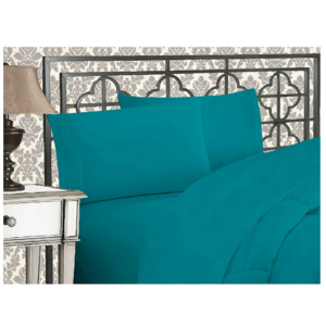 4 Pieces Bed in a Bag Microfiber Sheet Set King Turquoise - $13.24