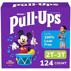 Select Accounts - Huggies Pull-Ups Boys' Potty Training Pants, Size 2T-3T Training Underwear (16-34 lbs), 124 Count (4 Packs of 31) - $22.68 + AND MORE