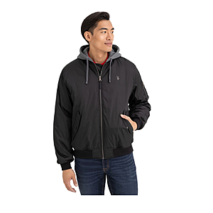 U.S. Polo Assn. Men's Bomber Jacket w/ Hood (Black or Olive) $13.90 + Free Store Pickup
