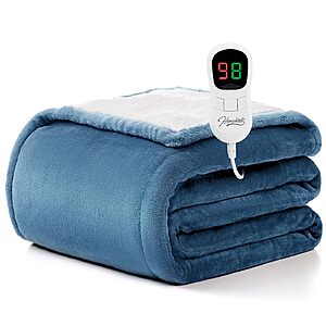Prime Members: 50"x60" Homemate Heated Electric Throw/Blanket (Light Blue) $14.50 & More + Free Shipping